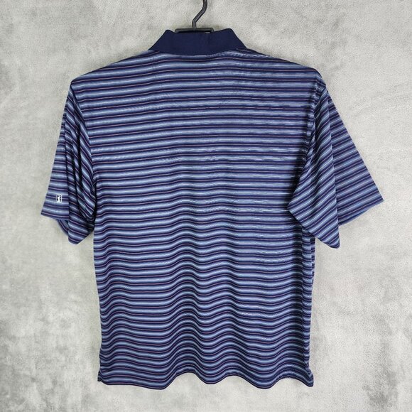 Mens Blue Pink Striped PGA Tour Golf Polo Shirt 1/4 Button Short Sleeve Size XXL - Picture 5 of 8